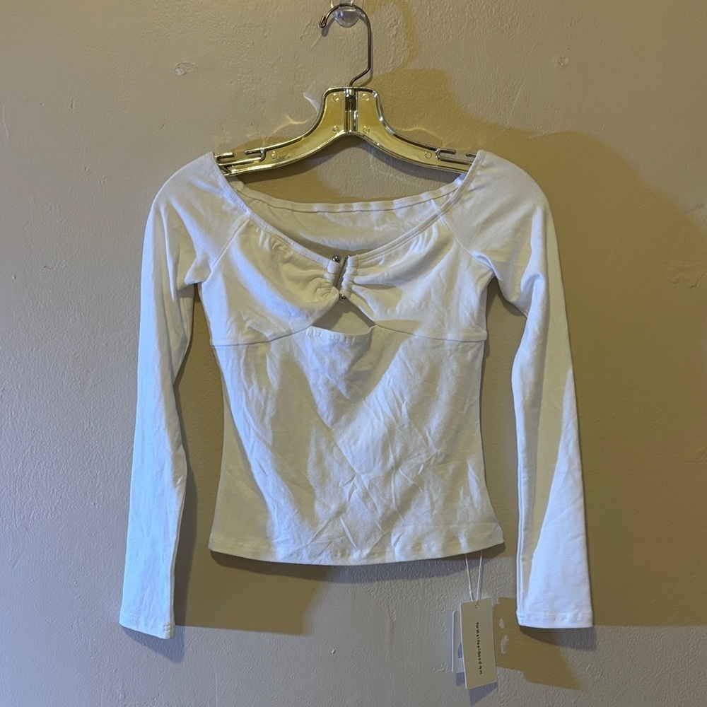 Chic White Long Sleeve Blouse